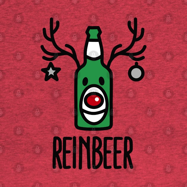 Reinbeer Reindeer Beer funny ugly Christmas pun funny xmas by LaundryFactory